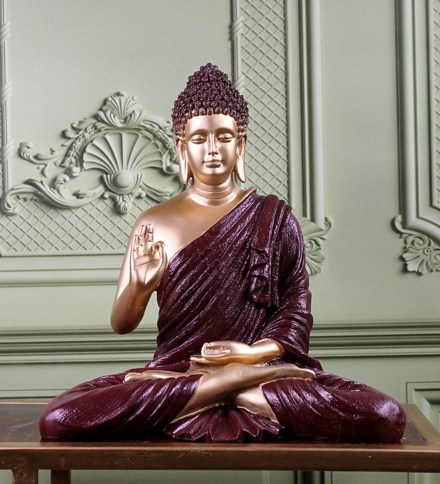 The white ink décor premium feng shui Meditating Buddha