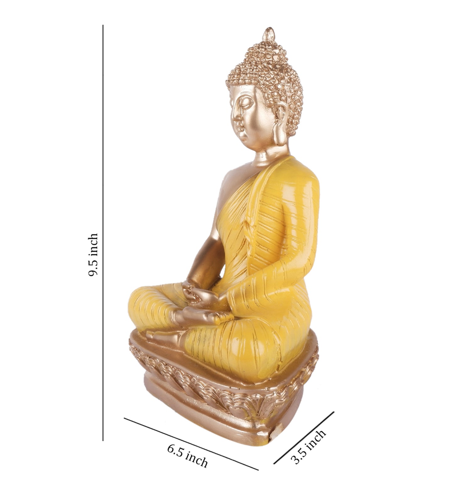 The white ink décor premium Buddha yellow