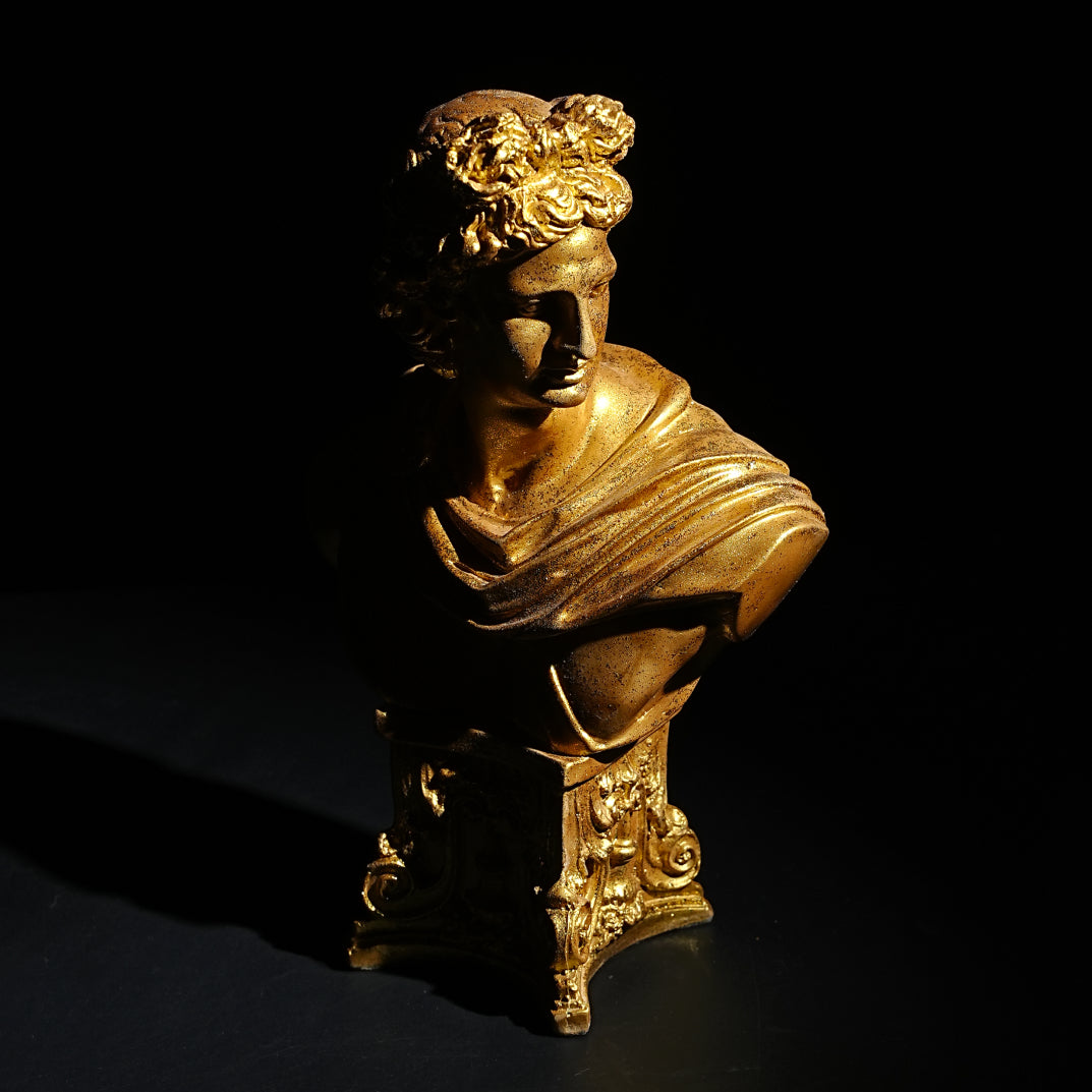 Vintage Golden Greek Bust Statue