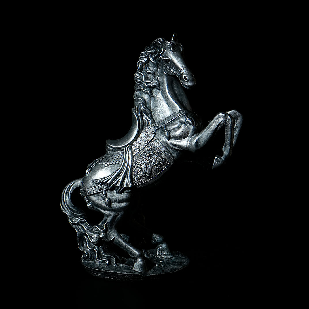 Antique Finish Silver Horse Statue