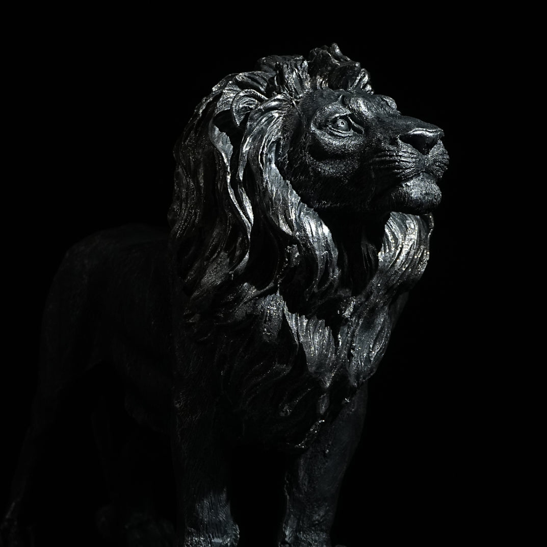 Regal Silver Lion Home Decor Showpiece
