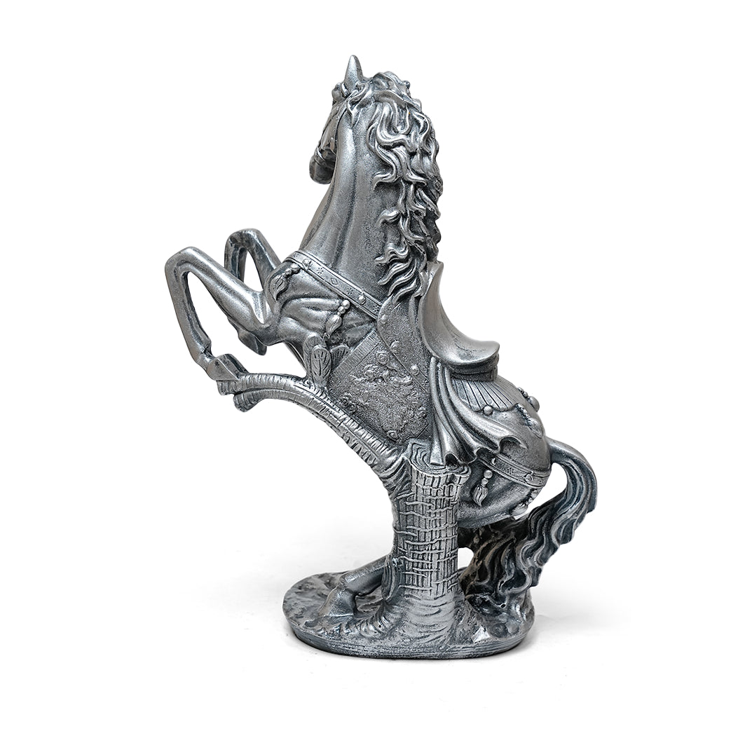 Antique Finish Silver Horse Statue
