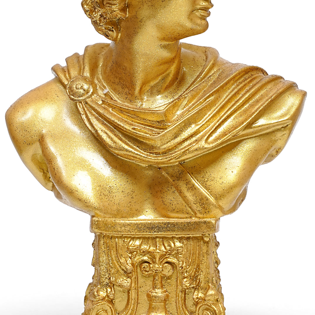 Vintage Golden Greek Bust Statue