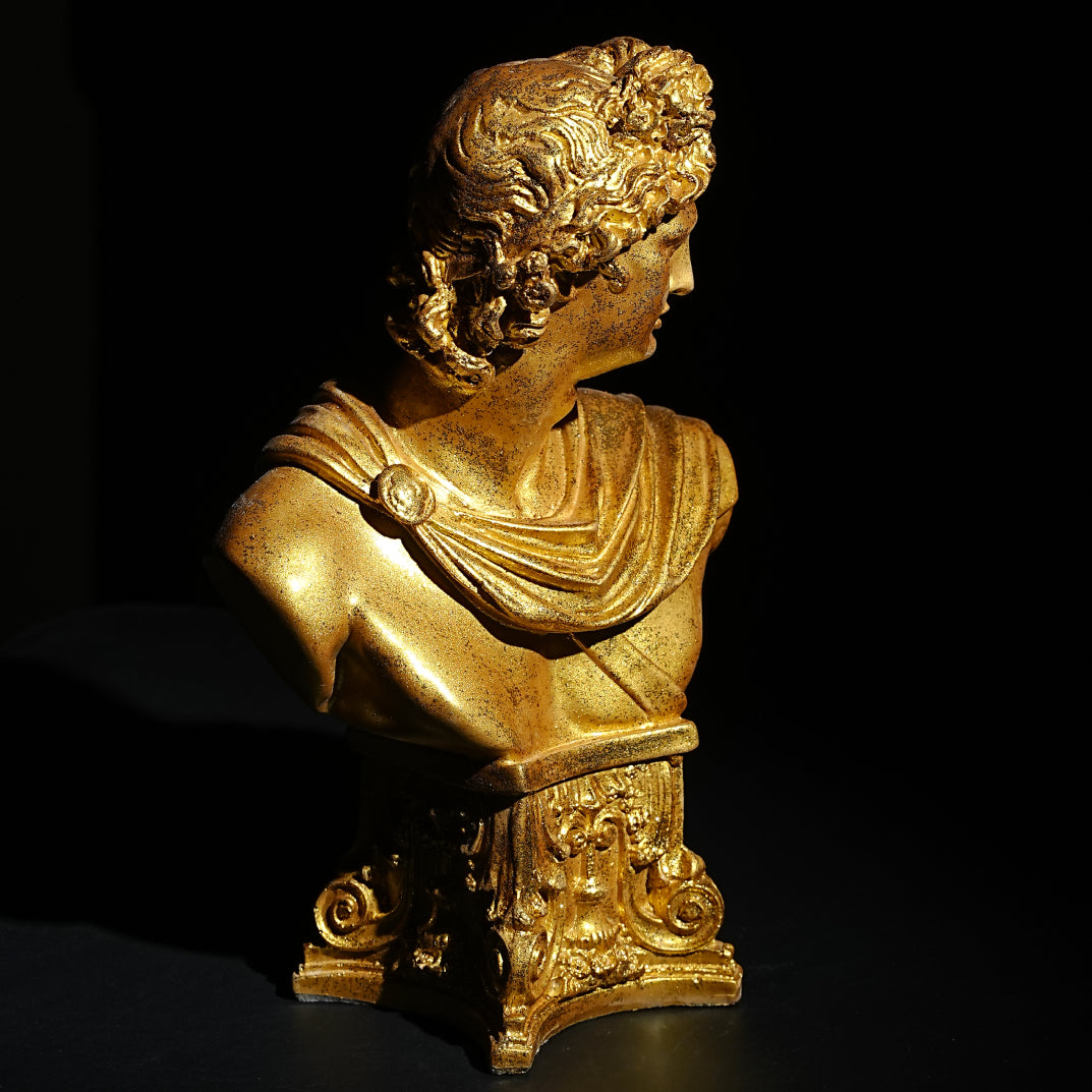 Vintage Golden Greek Bust Statue