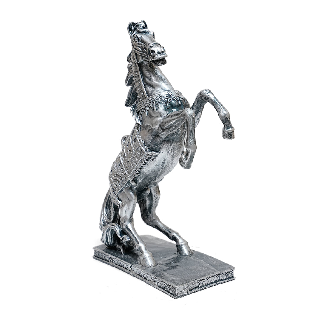 Majestic Silver Horse Figurine – Home Decor Sculpture