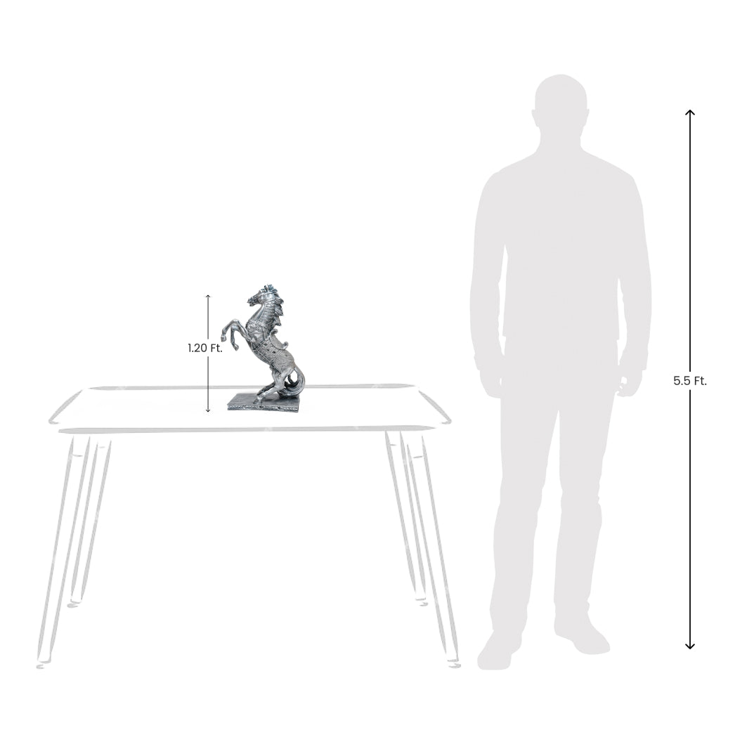 Majestic Silver Horse Figurine – Home Decor Sculpture