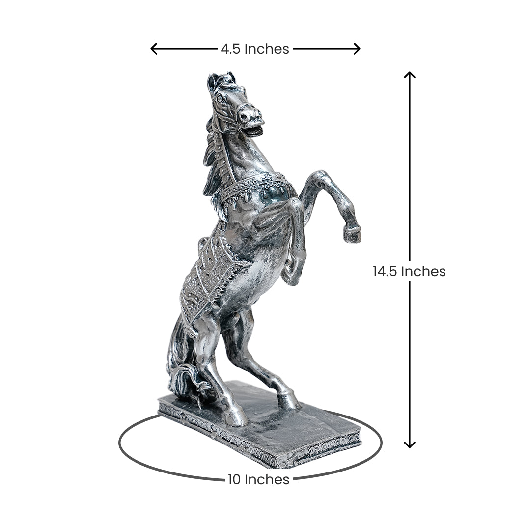 Majestic Silver Horse Figurine – Home Decor Sculpture