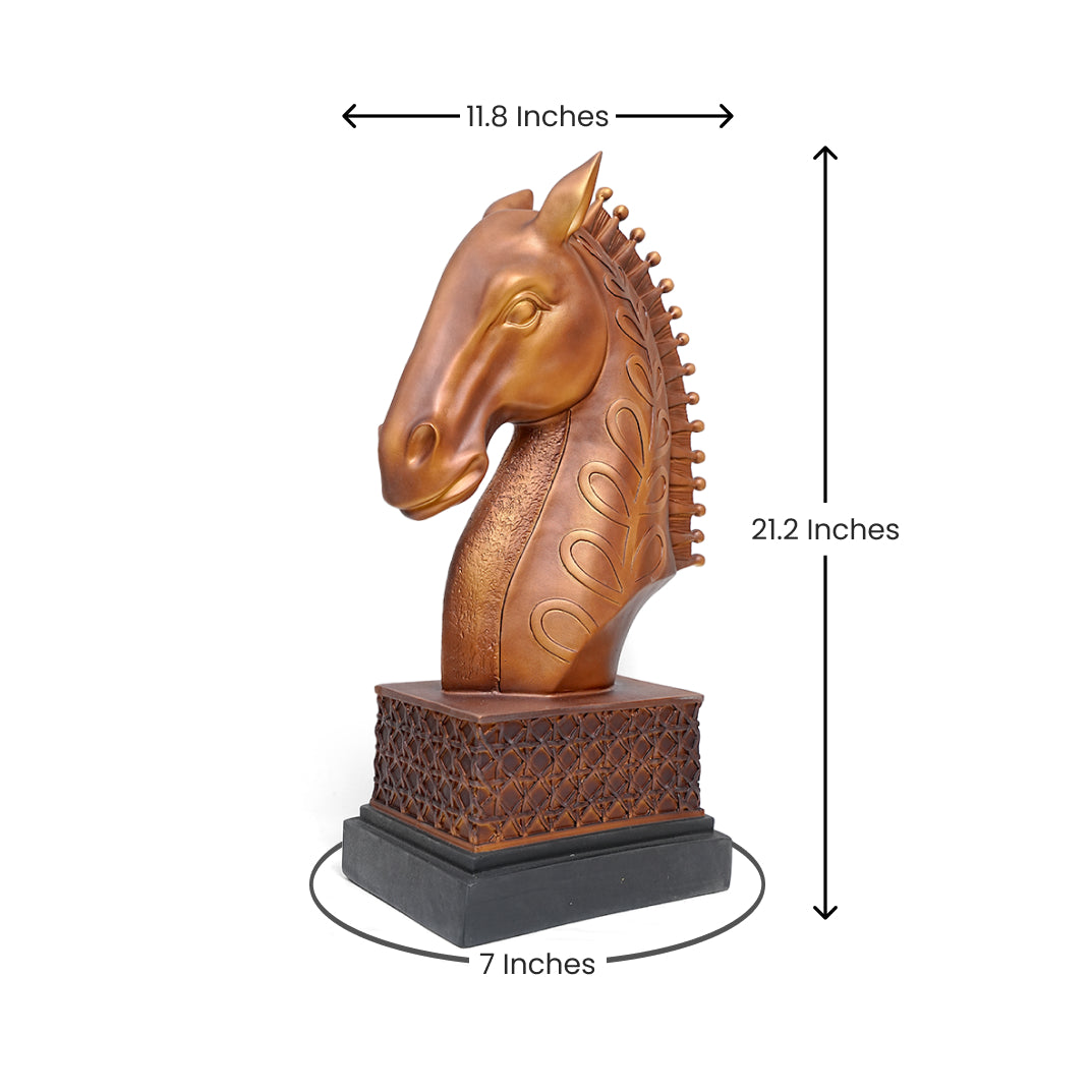 Antique Bronze Horse Head Statue