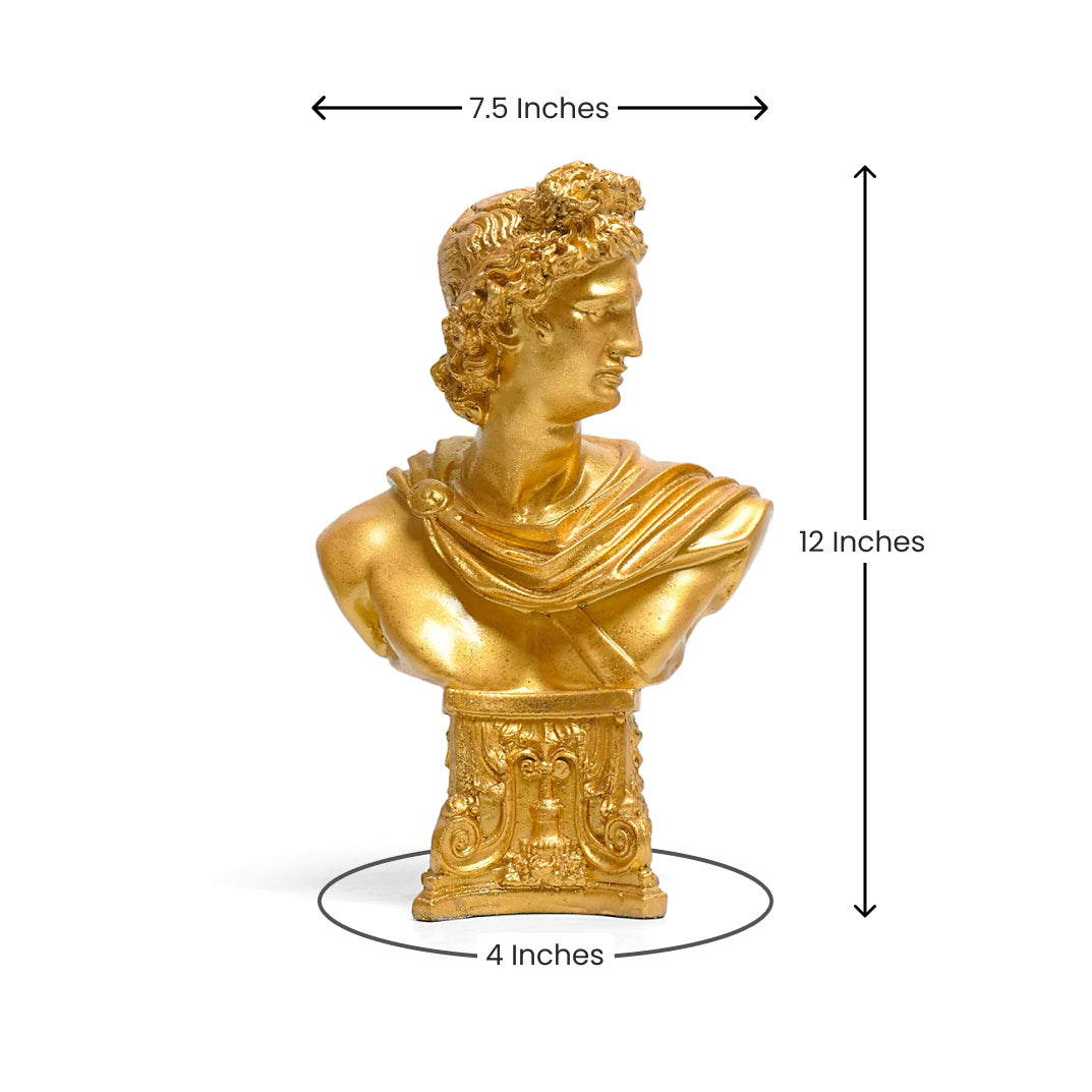 Vintage Golden Greek Bust Statue