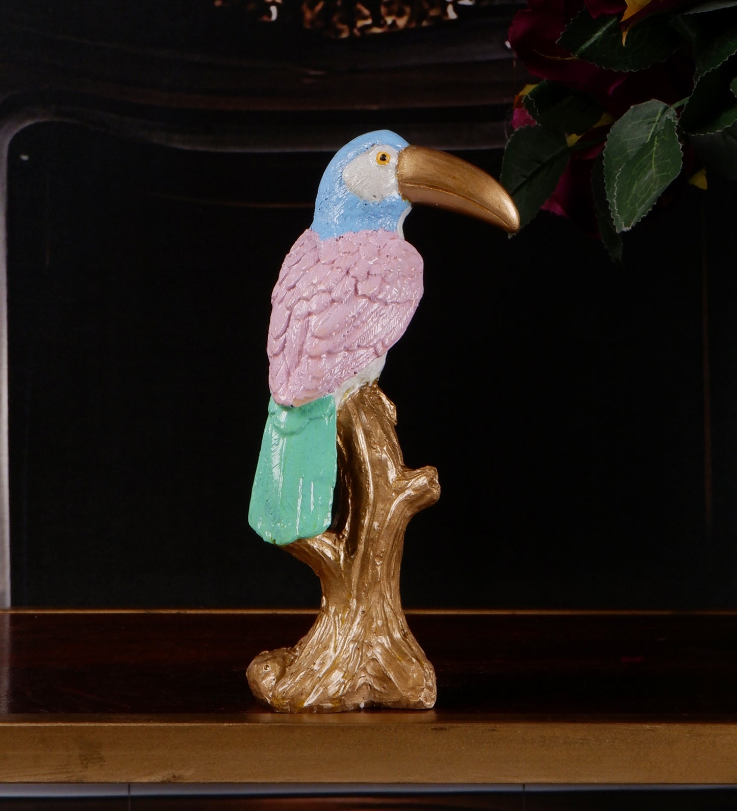 THE WHITE INK DECOR Claude Premium Bird Figurine in Lively Pastel showpeice