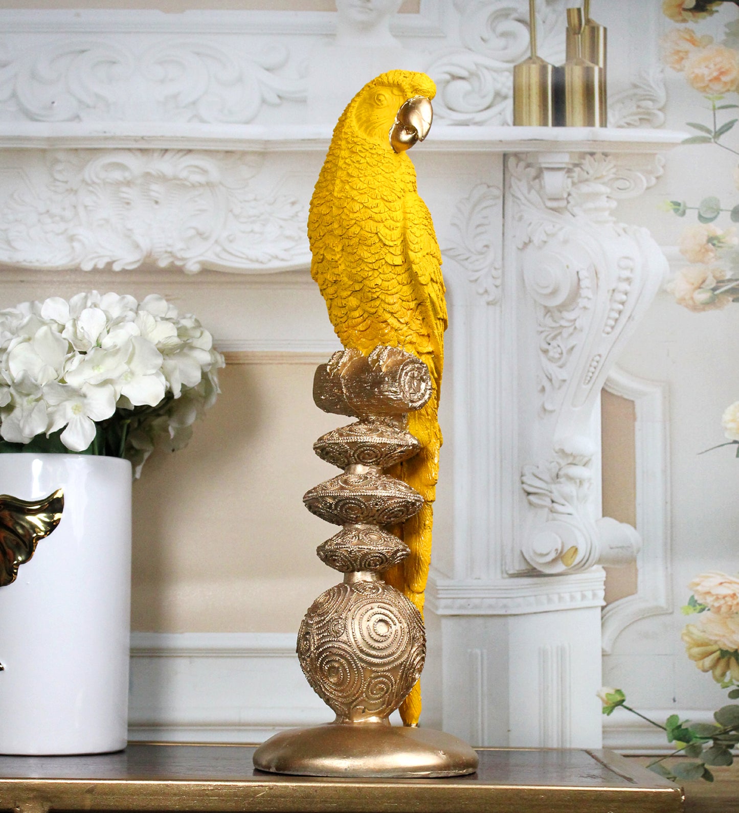 Colorful parrot showpiece is a vibrant and eye-catching decorative piece