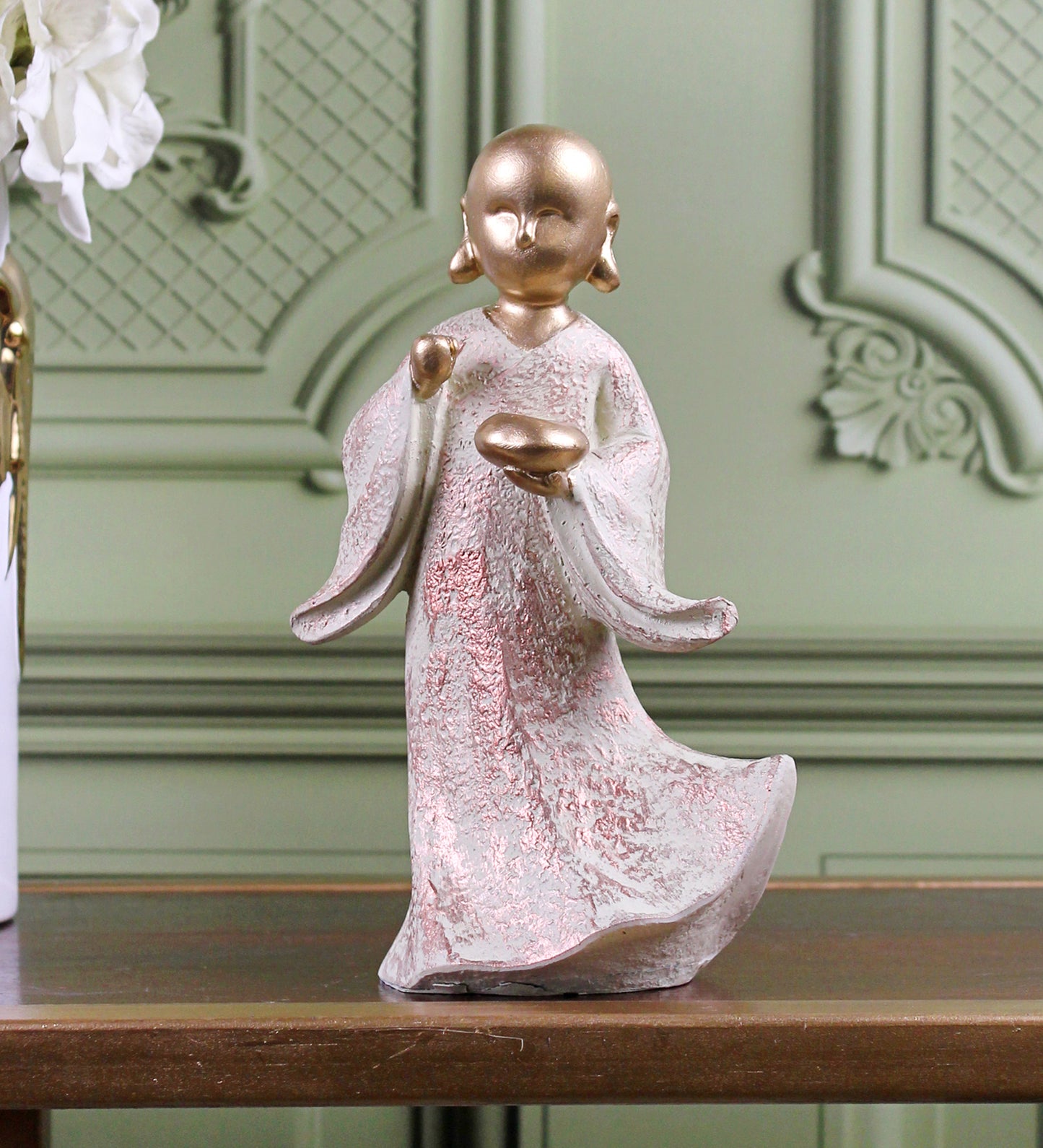 Tranquil Brown monk Statue for Inner Peace and Mindfulness