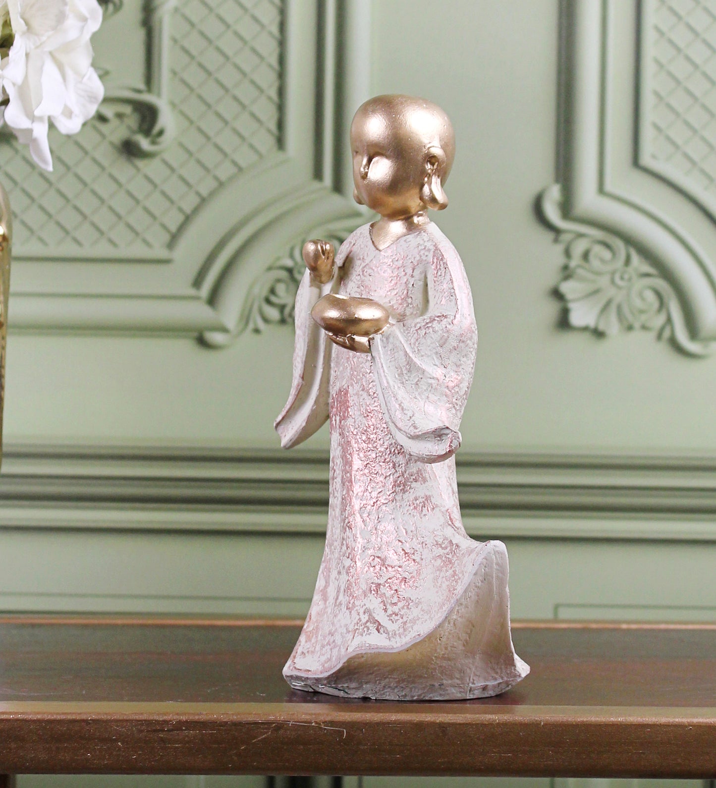 Tranquil Brown monk Statue for Inner Peace and Mindfulness