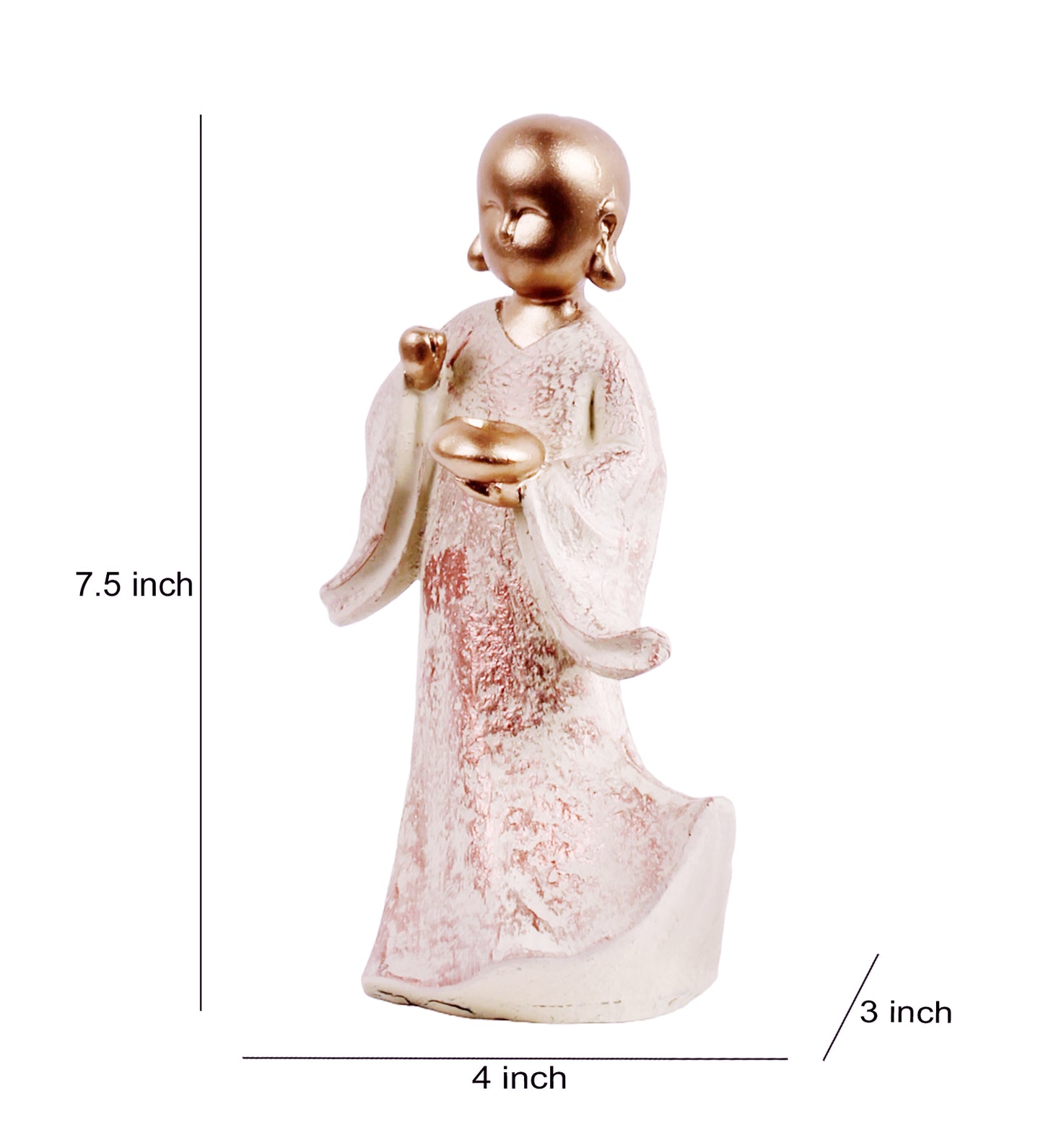 Tranquil Brown monk Statue for Inner Peace and Mindfulness