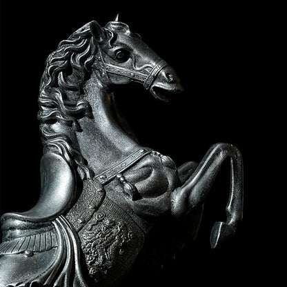 Antique Finish Silver Horse Statue