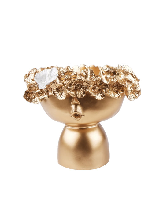 The white ink décor premium décor gold tone vase