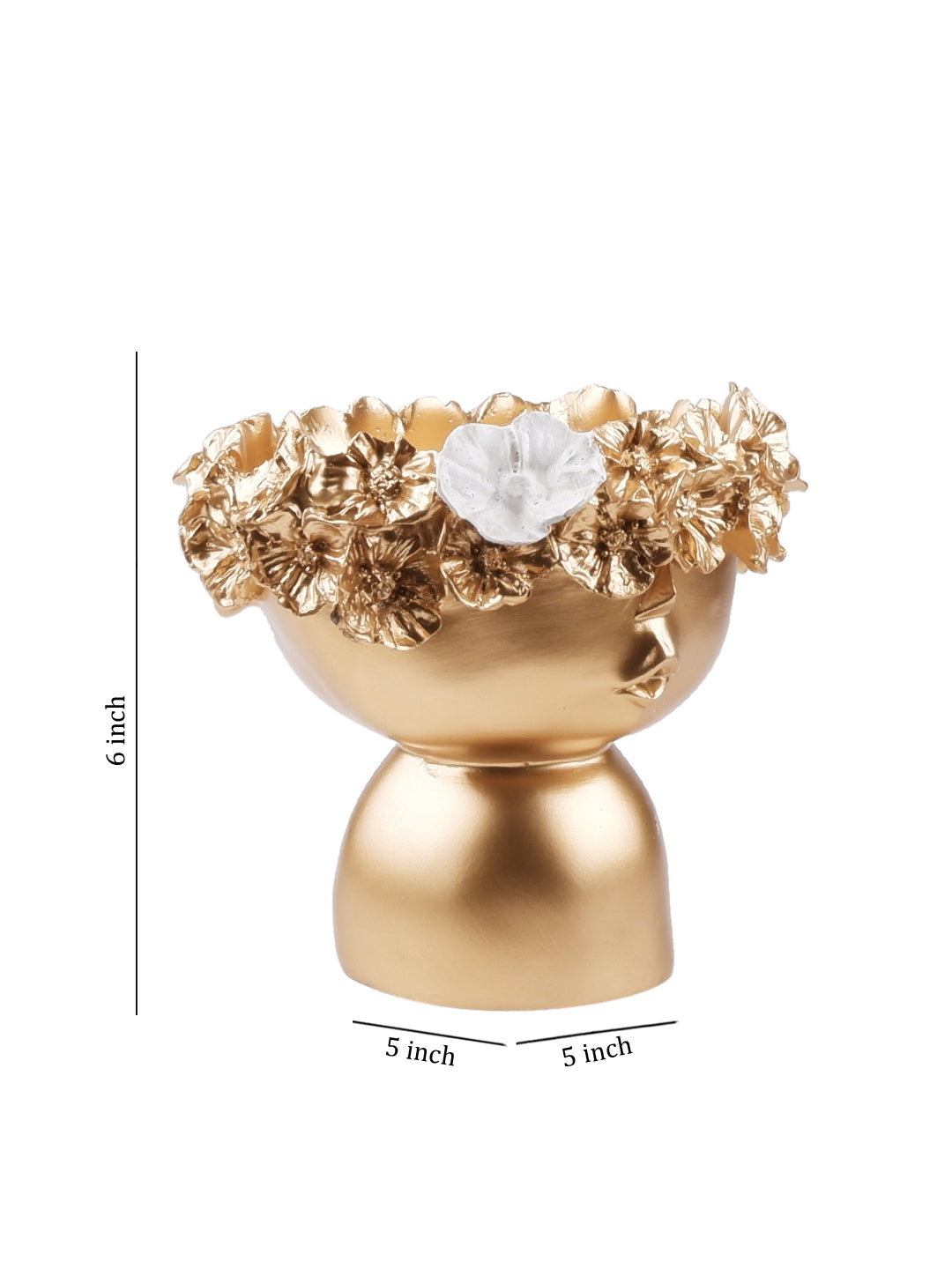 The white ink décor premium décor gold tone vase