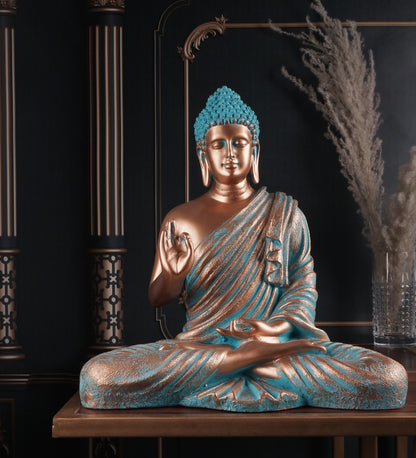 The white ink décor premium feng shui Meditating Buddha