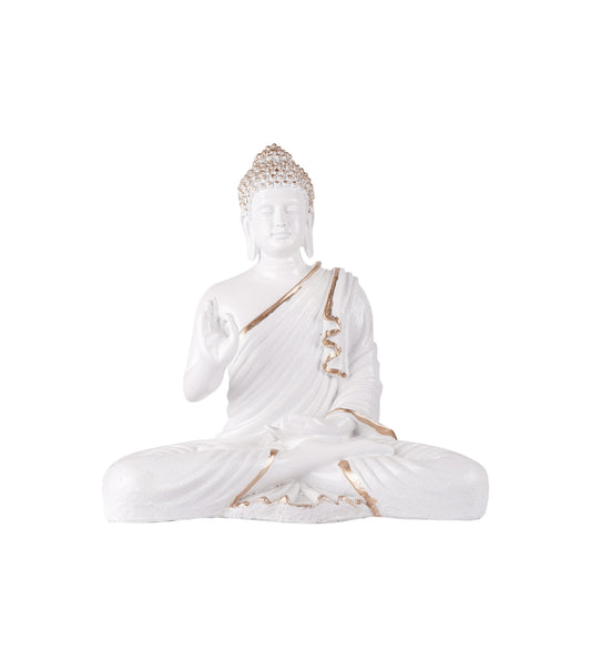 The white ink décor premium feng shui Meditating Buddha