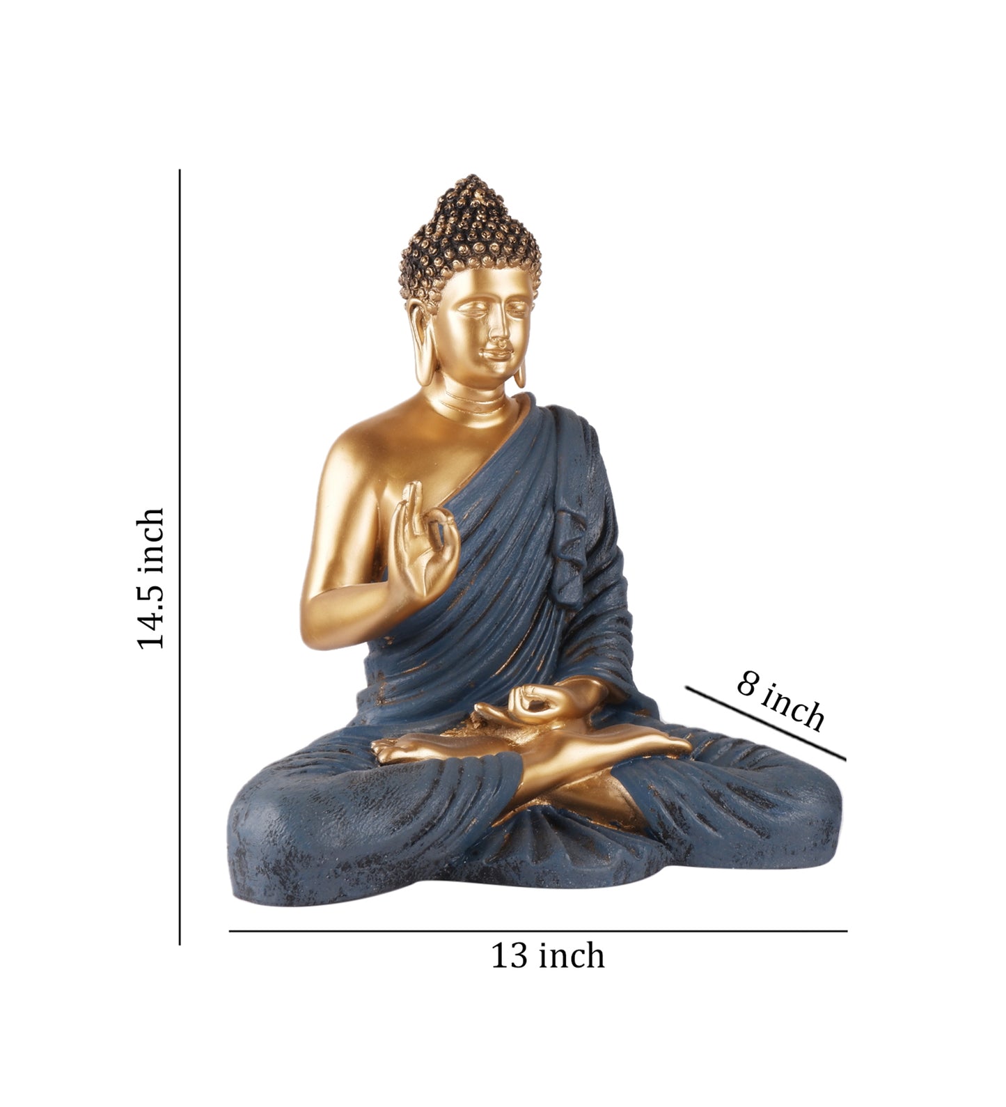 The white ink décor premium feng shui Meditating Buddha