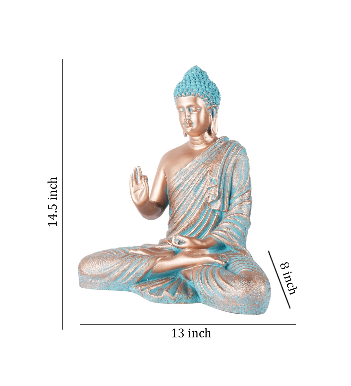 The white ink décor premium feng shui Meditating Buddha