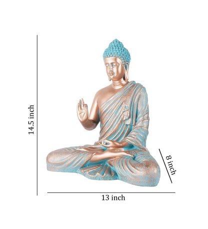 The white ink décor premium feng shui Meditating Buddha