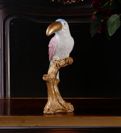 THE WHITE INK DECOR Claude Premium Bird Figurine in Lively Pastel showpeice