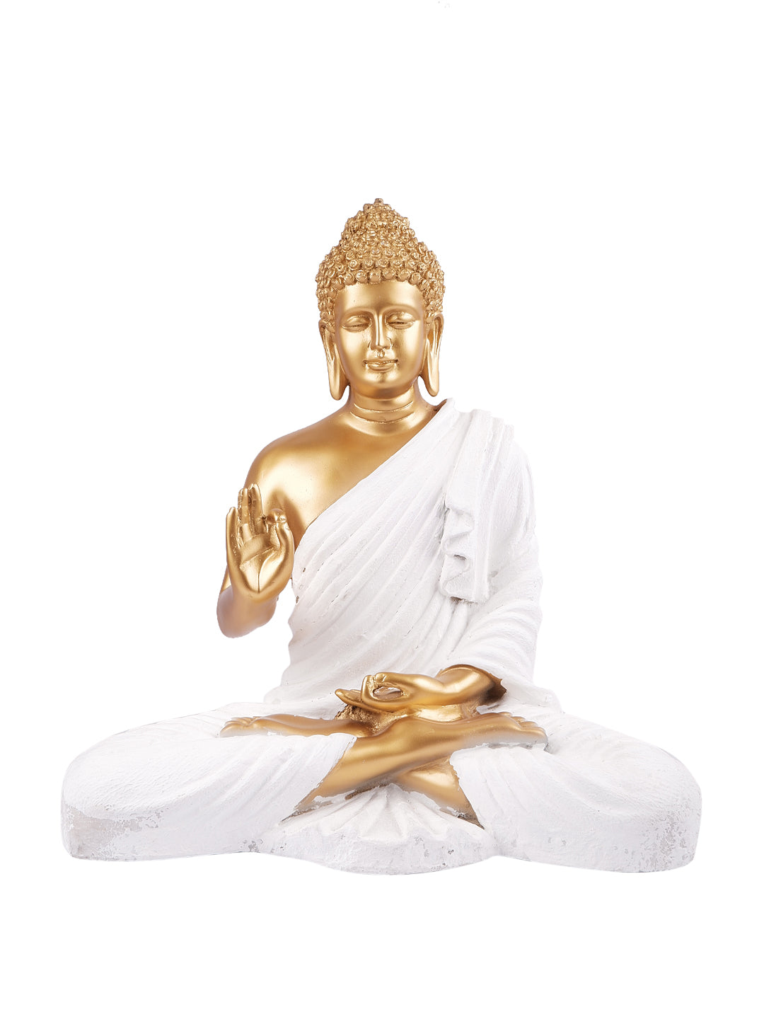 The white ink décor premium feng shui Meditating Buddha