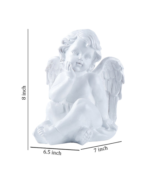 The white ink décor premium Cupid Figurine