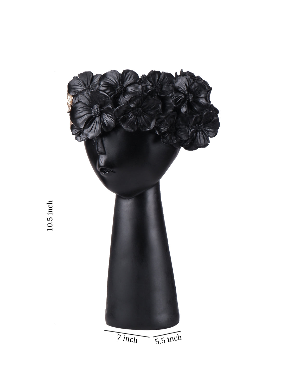 The white ink décor premium décor vase Black set of two