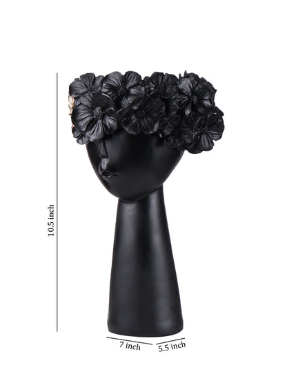 The white ink décor premium décor vase Black set of two