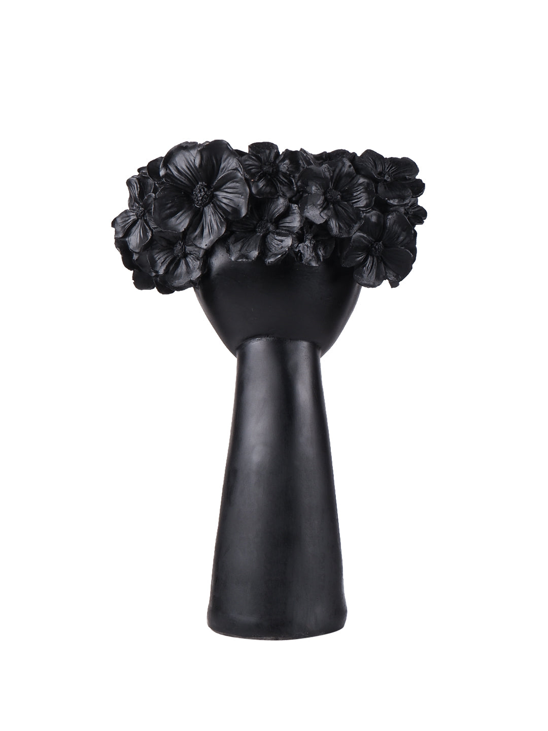 The white ink décor premium décor vase Black set of two