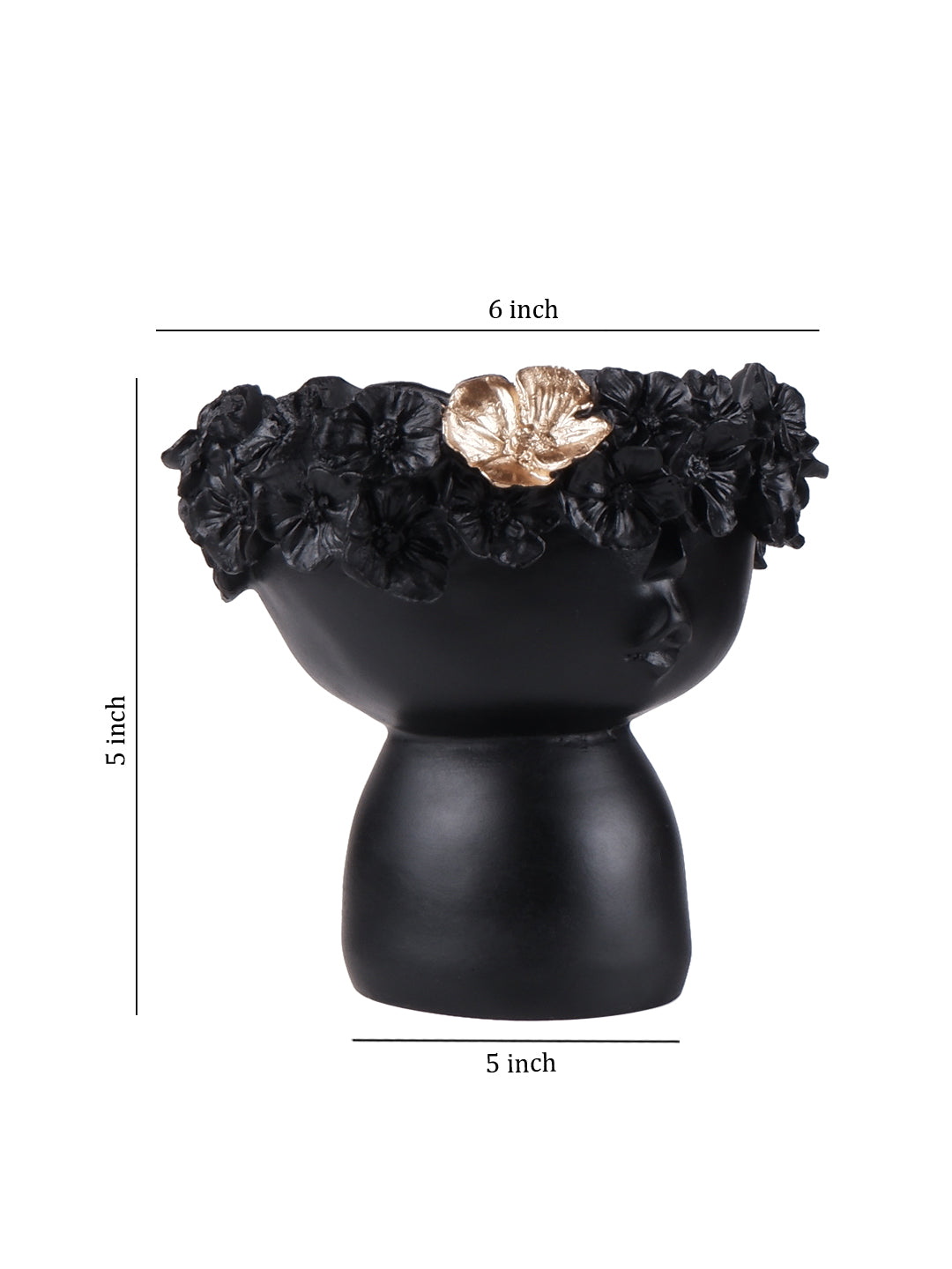 The white ink décor premium décor vase Black set of two