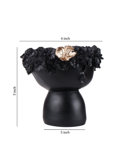 The white ink décor premium décor vase Black set of two
