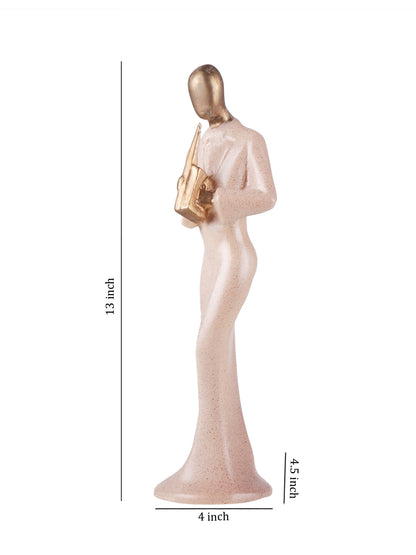 The white ink décor musician set of four premium gold