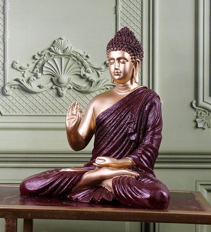 The white ink décor premium feng shui Meditating Buddha