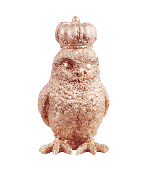 THE WHITE INK DECOR Owl Showpiece with Crown
