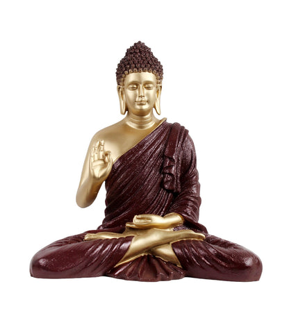 The white ink décor premium feng shui Meditating Buddha