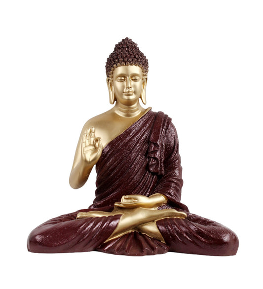 The white ink décor premium feng shui Meditating Buddha