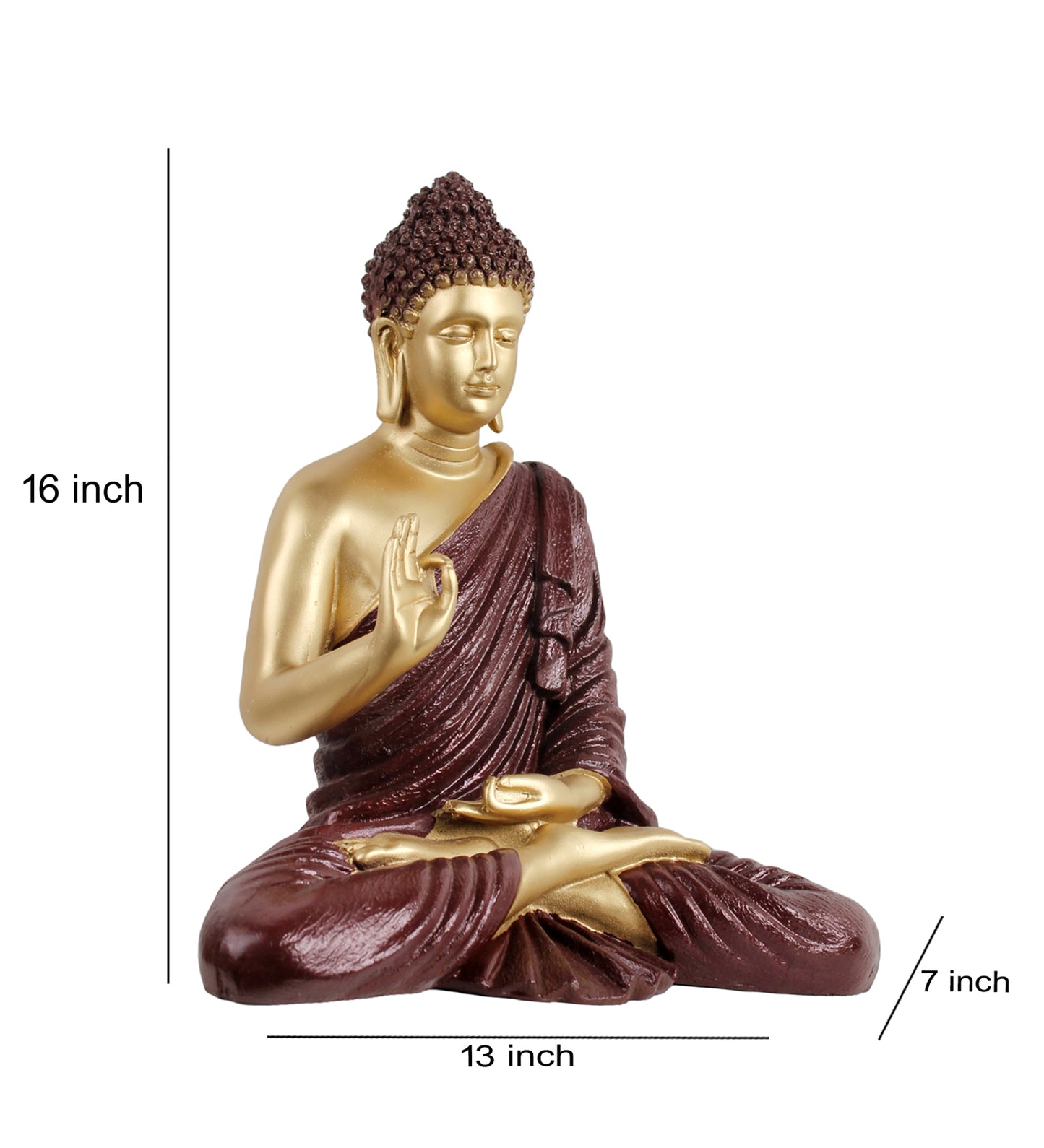 The white ink décor premium feng shui Meditating Buddha